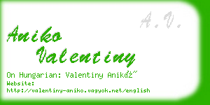 aniko valentiny business card